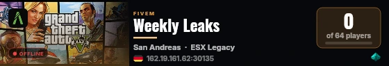 Weekly Leaks live status badge