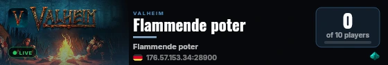 Flammende poter live status badge