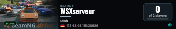 WSXserveur live status badge