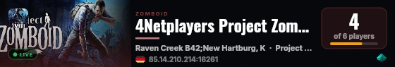 4Netplayers Project Zomboid Server live status badge