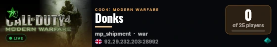 Donks live status badge