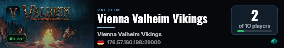 Vienna Valheim Vikings live status badge
