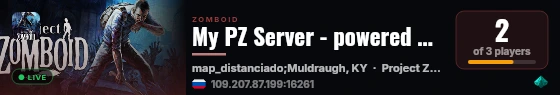 My PZ Server - powered by Sophie live status badge