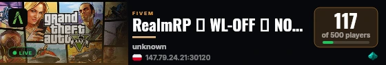 RealmRP ➤ WL-OFF ➤ NOWA EDYCJA WIPE 10.07.2026! live status badge
