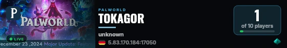 TOKAGOR live status badge