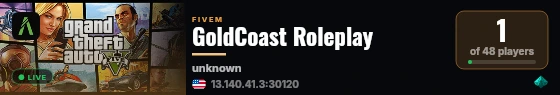 GoldCoast Roleplay live status badge
