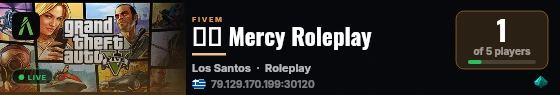 Νο Mercy Roleplay live status badge