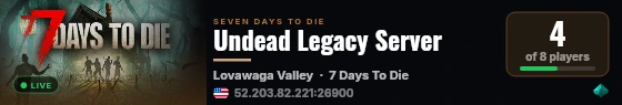 Undead Legacy Server live status badge