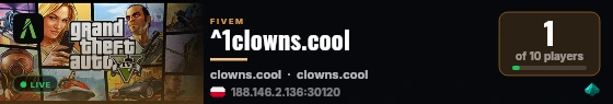 ^1clowns.cool live status badge