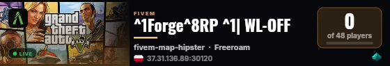 ^1Forge^8RP ^1| WL-OFF live status badge