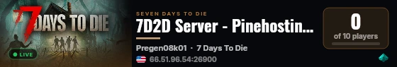 7D2D Server - Pinehosting.com live status badge