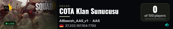 COTA Klan Sunucusu live status badge