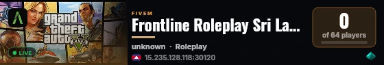 Frontline Roleplay Sri Lanka live status badge
