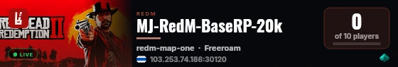 MJ-RedM-BaseRP-20k live status badge