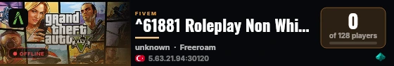 ^61881 Roleplay Non Whitelist Yüksek FPS live status badge