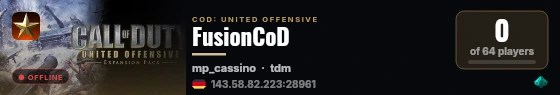 FusionCoD live status badge