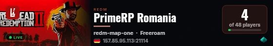 PrimeRP Romania  live status badge