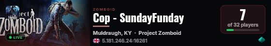 Cop - SundayFunday live status badge