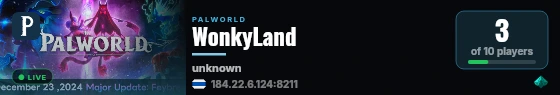 WonkyLand live status badge