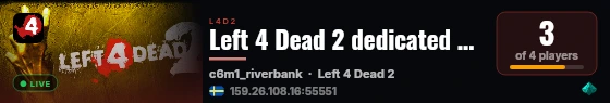 Left 4 Dead 2 dedicated server live status badge