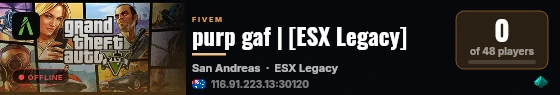 purp gaf | [ESX Legacy] live status badge