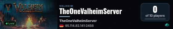 TheOneValheimServer live status badge