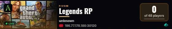 Legends RP live status badge