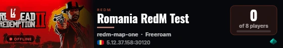 Romania RedM Test live status badge