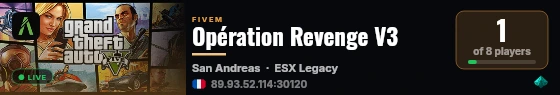 Opération Revenge V3 live status badge