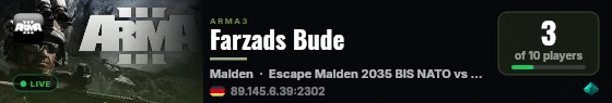 Farzads Bude live status badge