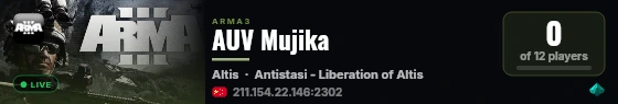 AUV Mujika live status badge