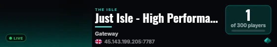 Just Isle - High Performance Server - Low Rules - High AI live status badge