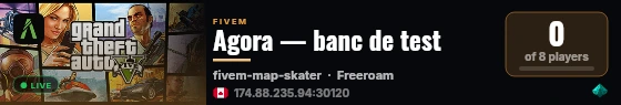 Agora — banc de test live status badge