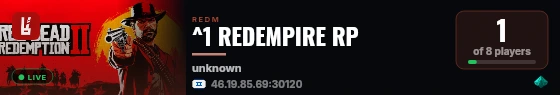 ^1 REDEMPIRE RP live status badge