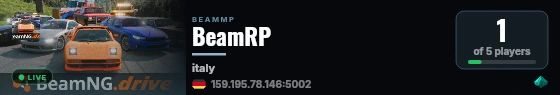 BeamRP live status badge