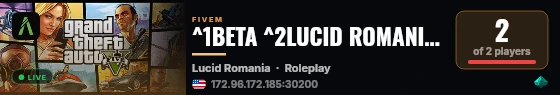 ^1BETA ^2LUCID ROMANIA ROLEPLAY live status badge