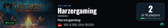 Harzergaming live status badge