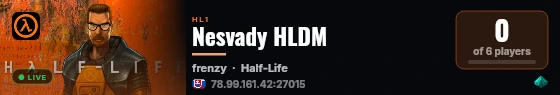 Nesvady HLDM live status badge