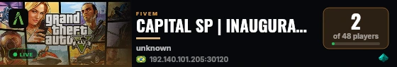 CAPITAL SP | INAUGURADO HOJE | FACÇÕES | DISCORD: https://discord.gg/sgEABYsfB | SAMU | PMESP  live status badge