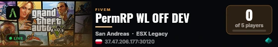 PermRP WL OFF DEV live status badge