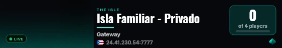 Isla Familiar - Privado live status badge
