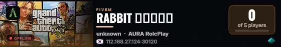 RABBIT 태스트서버 live status badge