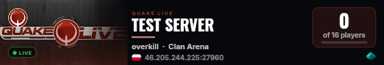 TEST SERVER live status badge
