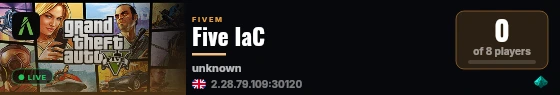 Five IaC live status badge