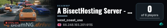 A BisectHosting Server - 3a14b26e live status badge