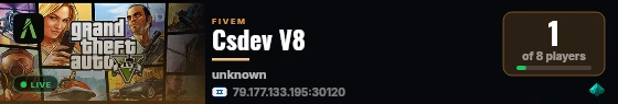 Csdev V8 live status badge