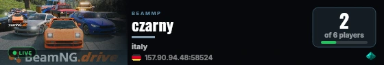 czarny live status badge