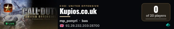 Kupios.co.uk live status badge