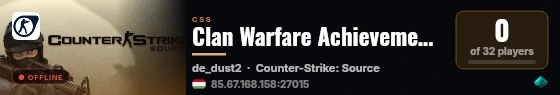 Clan Warfare Achievement Server live status badge