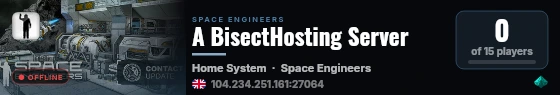 A BisectHosting Server live status badge